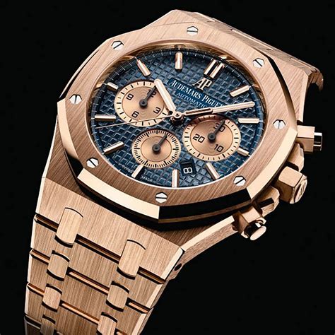 audemars piguet rosegold blau chronograph rose gold|Audemars Piguet rose gold skeleton.